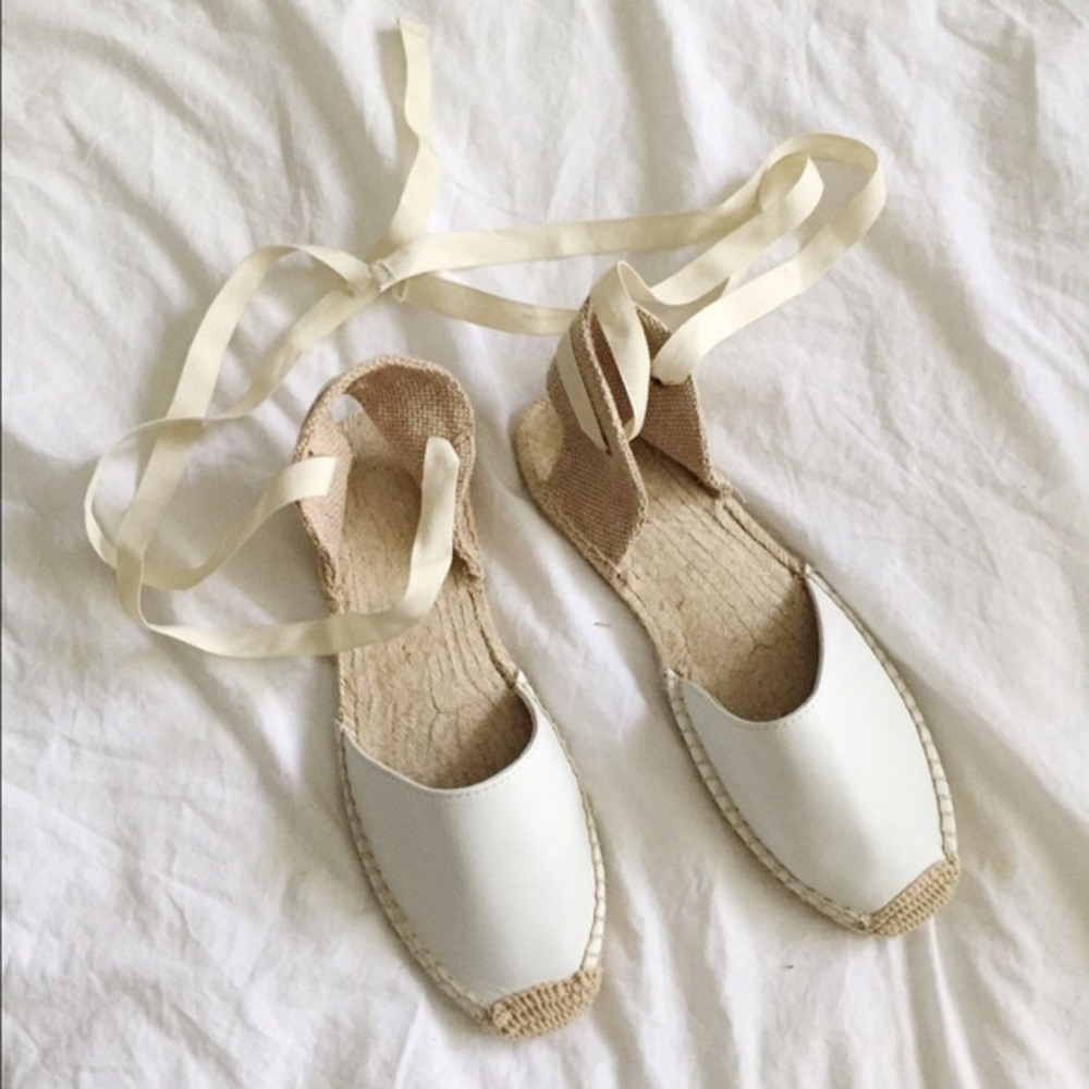 NWOB SOLUDOS white leather espadrilles - size 7